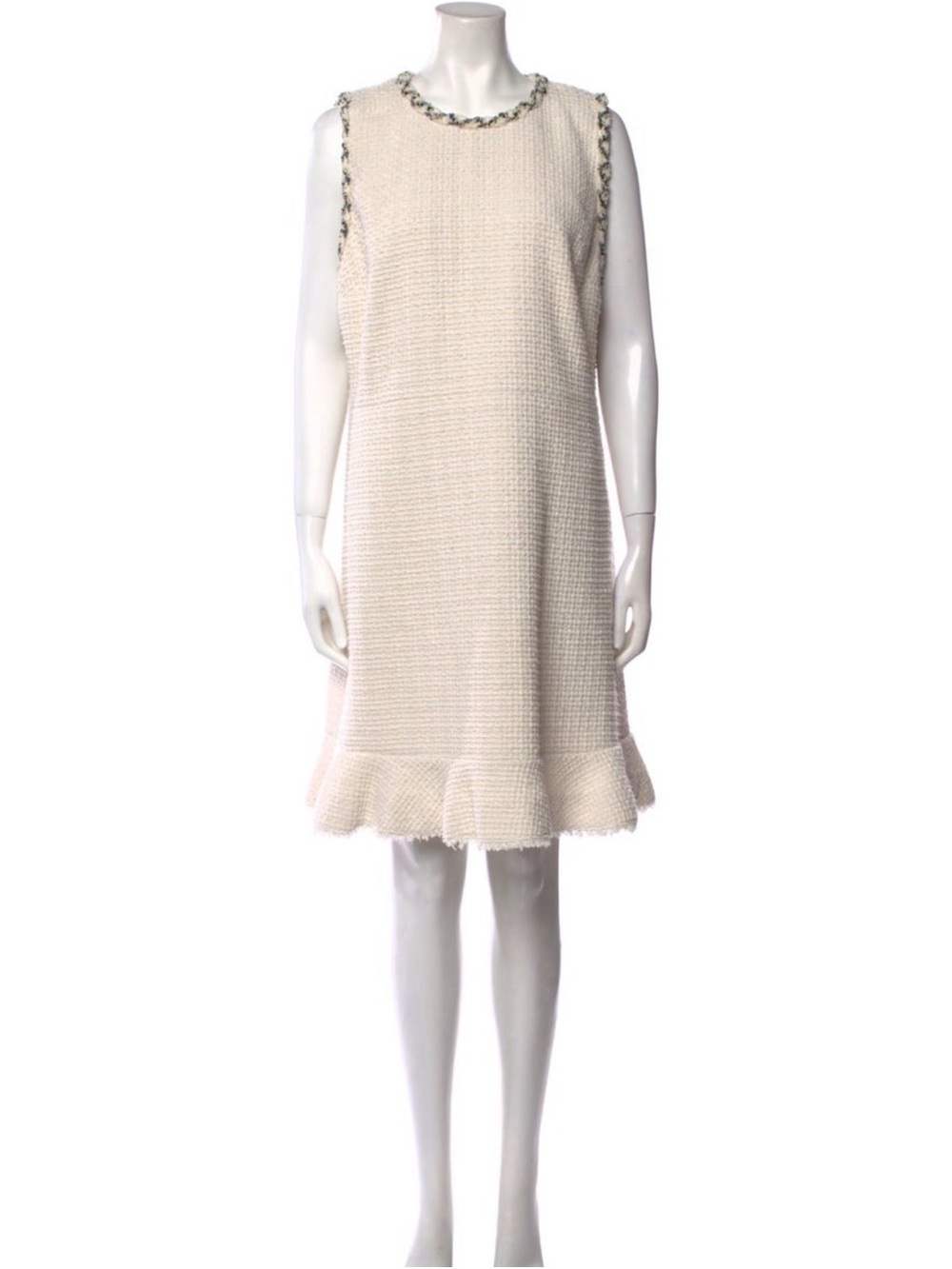 kate spade Cream Textured Tweed Sleeveless Shift Dress